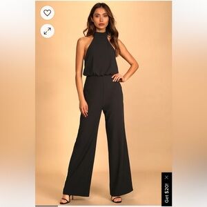 Lulus Moment for Life Black Halter Jumpsuit, Black, Size M